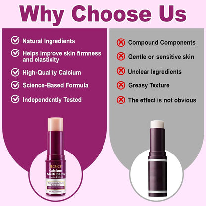 Calcium Smooth Volume Multi Balm, Calcium anti Aging Multi Balm Stick, Collagen Moisturing Wrinkle Core Stick Anti-Aging, Hydrating, Lifting Cream, Skincare for Eyes, Face & Neck (1)