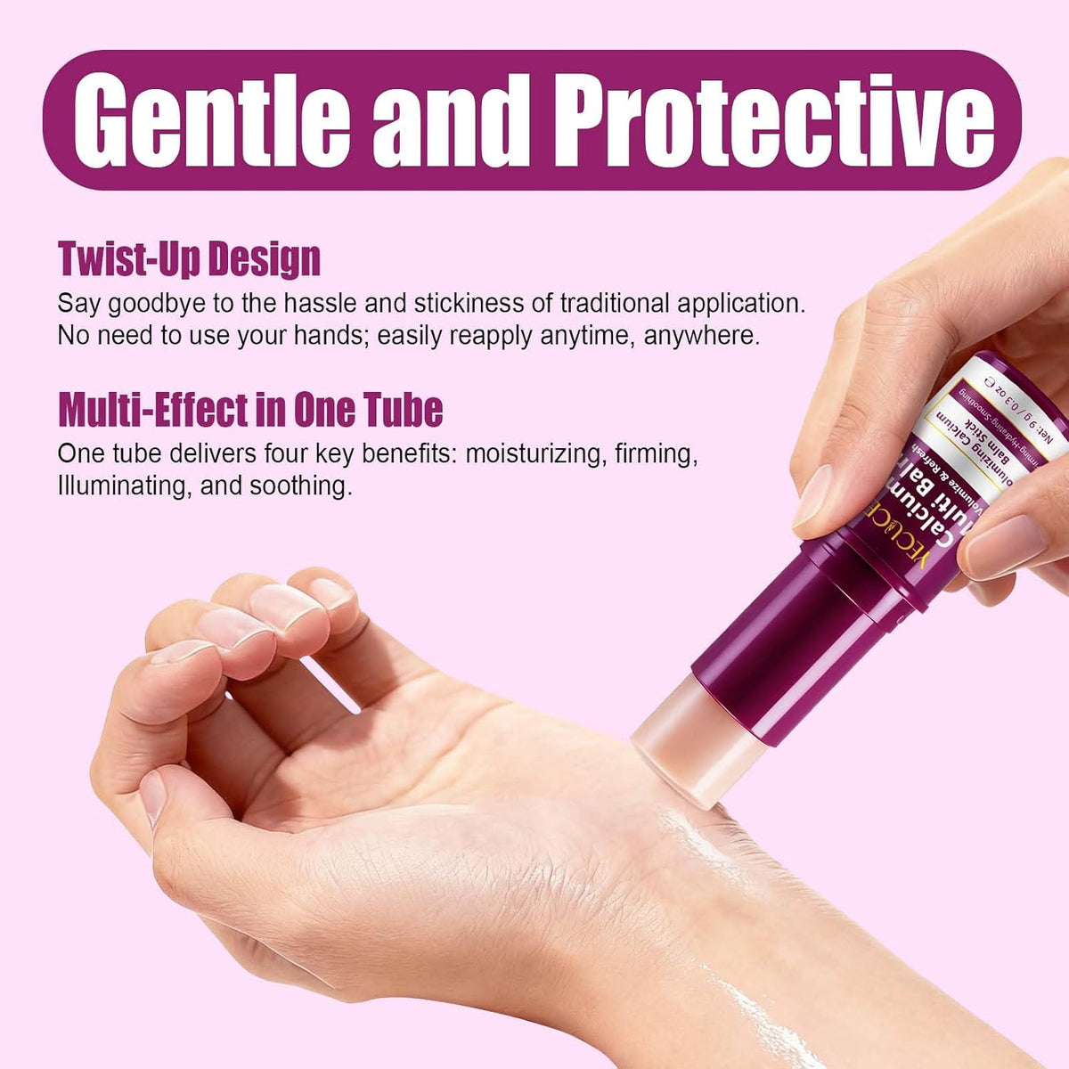 Calcium Smooth Volume Multi Balm, Calcium anti Aging Multi Balm Stick, Collagen Moisturing Wrinkle Core Stick Anti-Aging, Hydrating, Lifting Cream, Skincare for Eyes, Face & Neck (1)