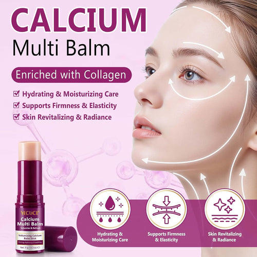 Calcium Smooth Volume Multi Balm, Calcium anti Aging Multi Balm Stick, Collagen Moisturing Wrinkle Core Stick Anti-Aging, Hydrating, Lifting Cream, Skincare for Eyes, Face & Neck (1)
